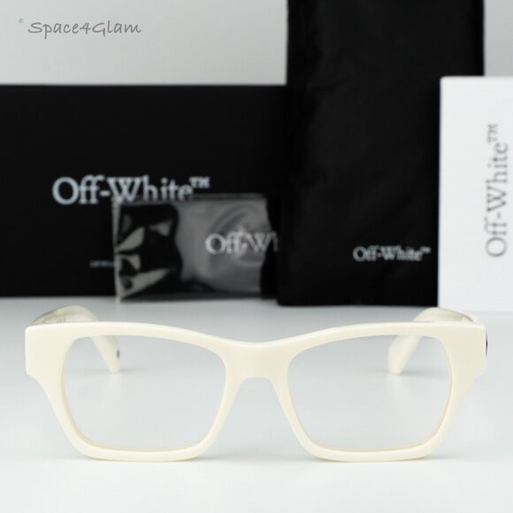 Off-White Men Eyeglasses White Square OERJ07E STYLE 7E 0100 NEW AUTHENTIC - Picture 1 of 8
